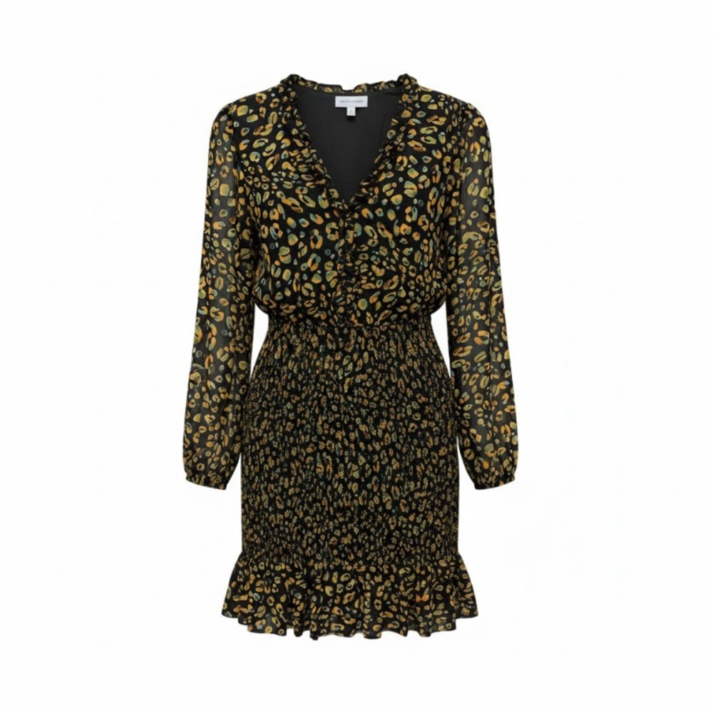 Lost + Wander Black and Gold Patterned Dress size L